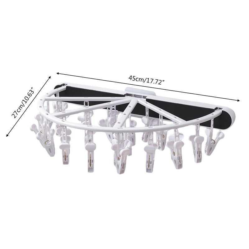 SockFold | Opvouwbare wandgemonteerde sokkendroger – Compact plastic wasrek voor snel en georganiseerd drogen