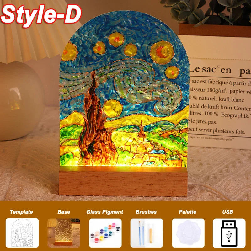PaintLume | DIY acrylglas Schilderen Nacht Licht Set - Creatieve Kunst Ambacht met LED-licht