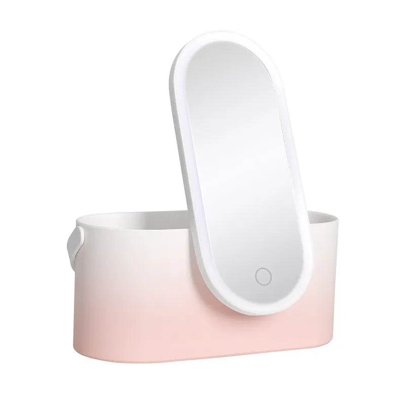 DazzleVault | Draagbare Make-up Opbergkoffer met LED Verlichte Spiegel - Vanity Organizer