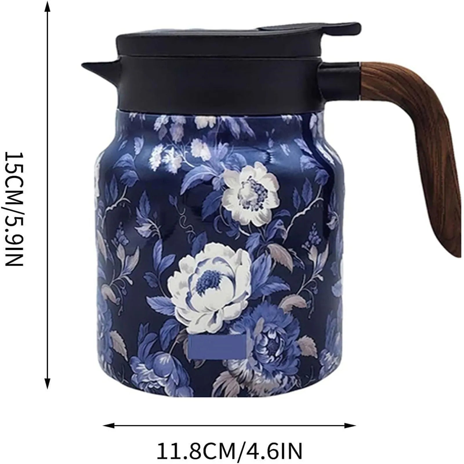 BloomSip | Roestvrijstalen thermoskan met bloemmotief en infuser – houdt thee warm