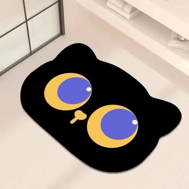PurrMat | Schattige katten badmat met sneldrogende werking – Absorberende microvezel badmat