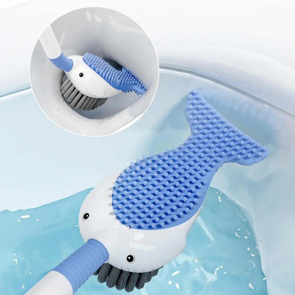 QuackSwirl | 360° Eend-vormige Toiletborstel met Houder - Flexibele Siliconen Borstelharen, DiepReinigen