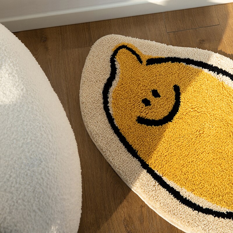 Limonova | Vloerkleed met citroendessin - Antislip badmat & decoratief vloerkleed, zachte citrusvloermat