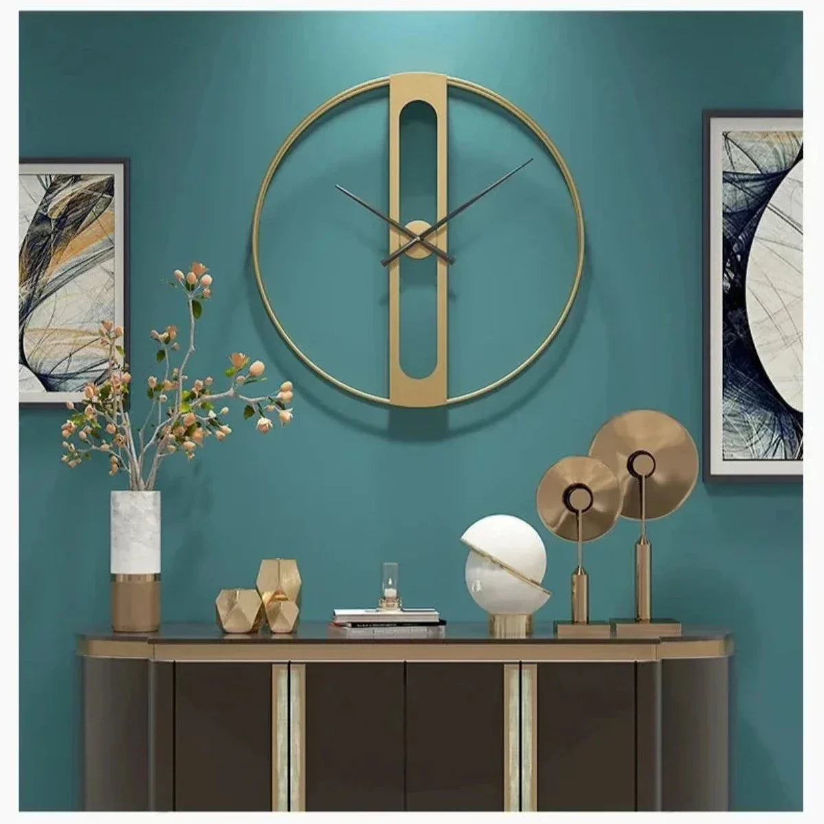 TimeLuxe | Elegante metalen wandklok – Stil modern Europees ontwerp