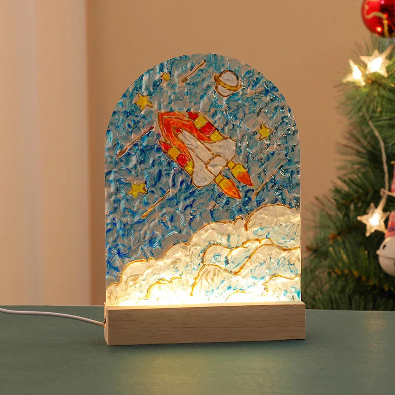 PaintLume | DIY acrylglas Schilderen Nacht Licht Set - Creatieve Kunst Ambacht met LED-licht