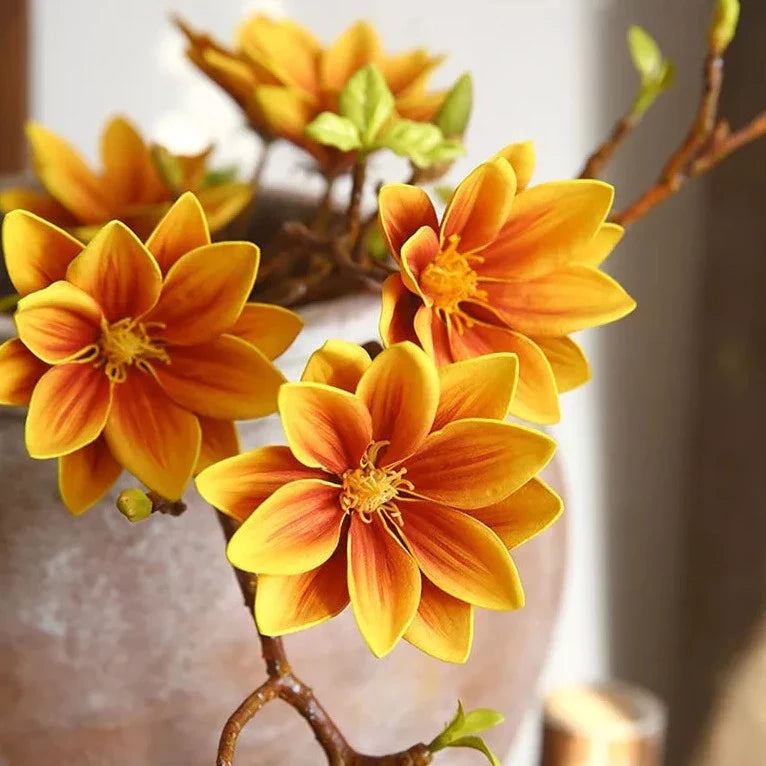 FloraLuxe | Kunstmatige Magnolia bloemen - Realistische Faux bloemdecoratie