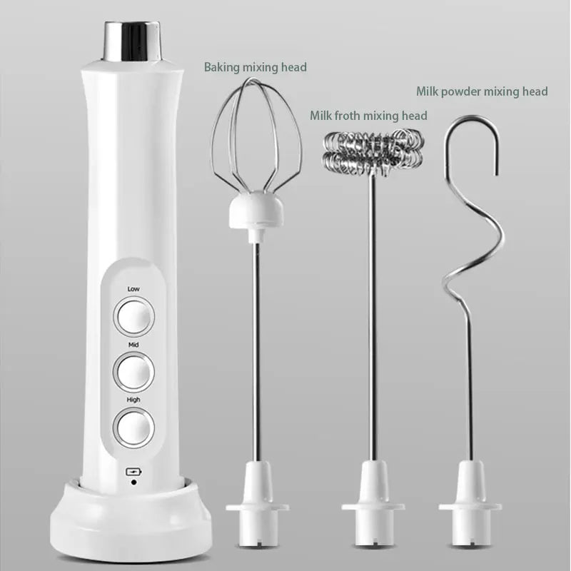CremaX | 3-in-1 Oplaadbare Elektrische Melkopschuimer - Handheld Koffieschuimer met hoge snelheid