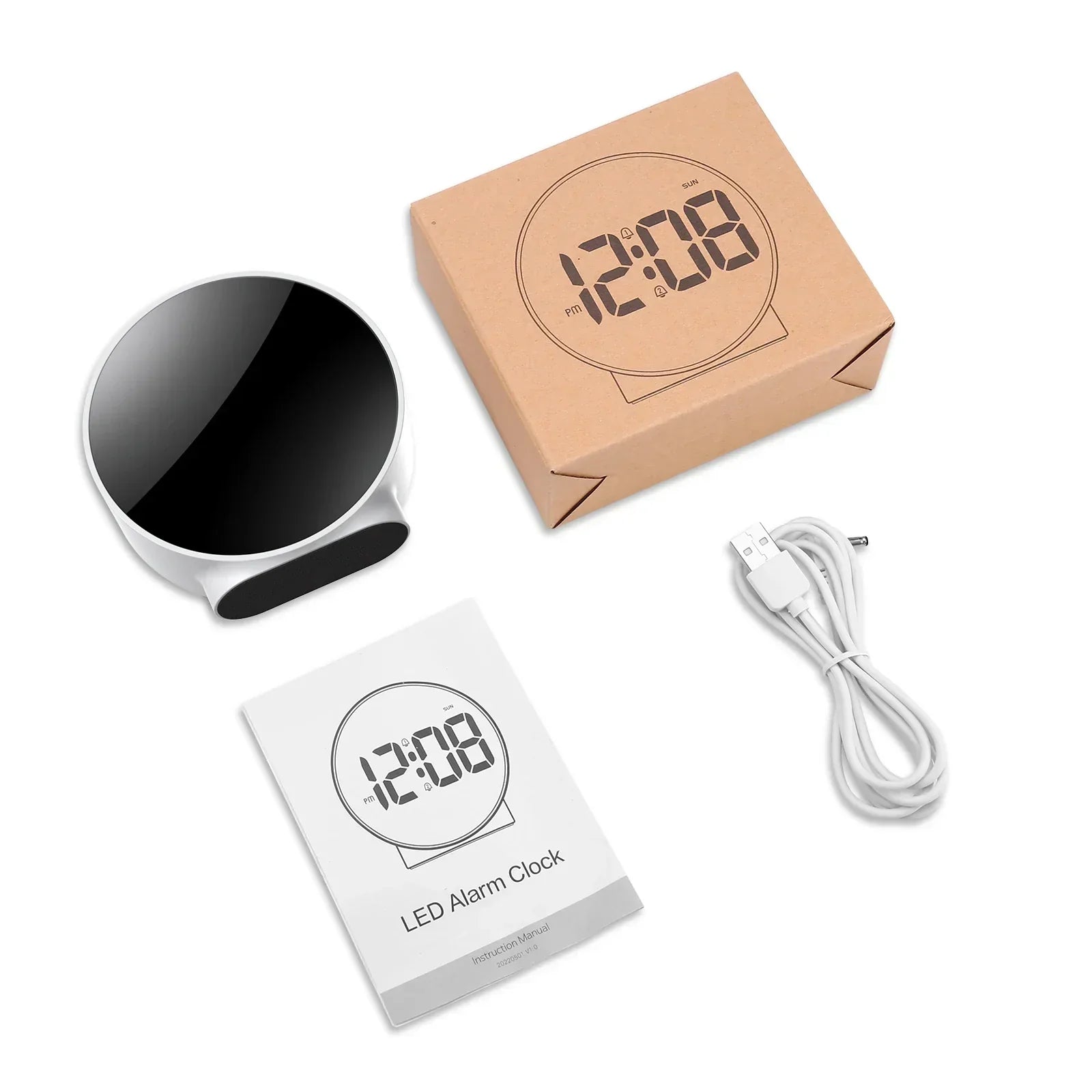 LumoTime | LED digitale tafelklok - dimbaar display, alarm, nachtlampje, USB-voeding, moderne bureauklok