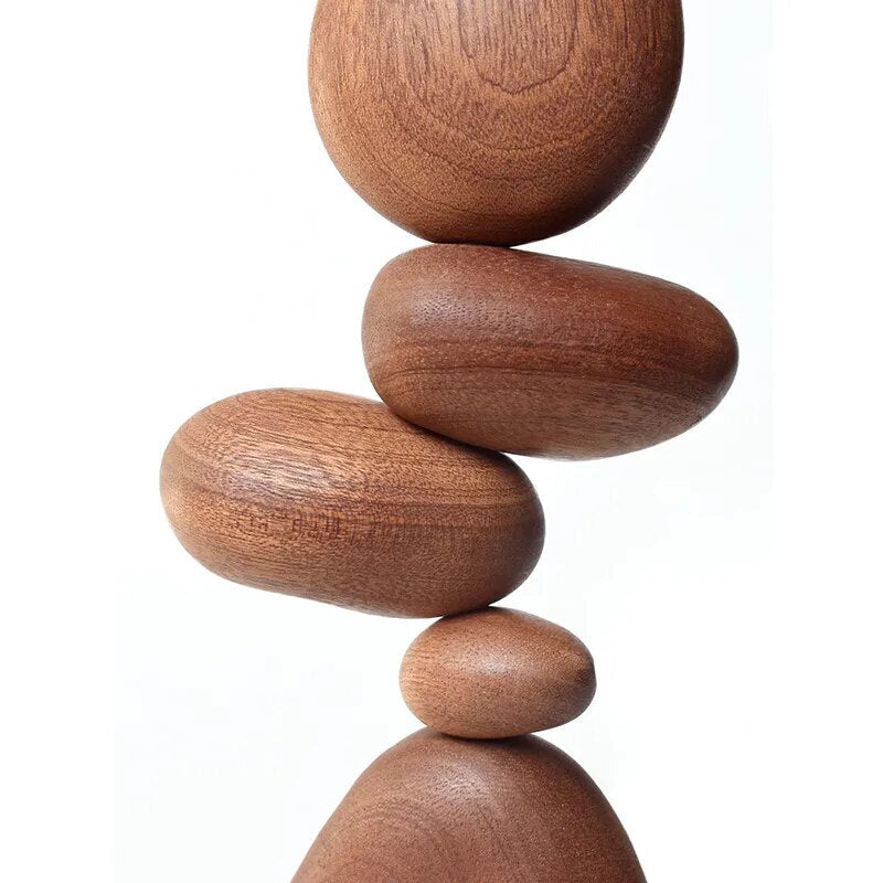 ZenBalance | Creatieve Houten Steenvorm Zen Decor voor Huis & Kantoor - Moderne Meditatie Kunst
