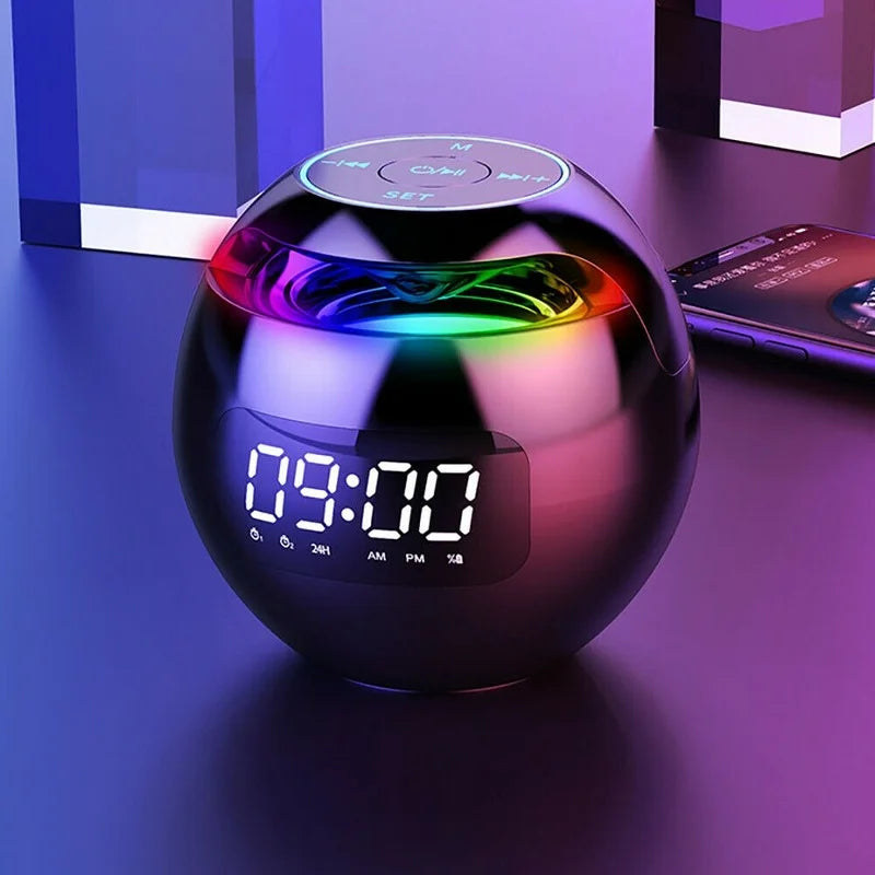 GlowBeats | Digitale LED-wekker met Bluetooth-luidspreker, kleurveranderend nachtlampje, 5 W geluid