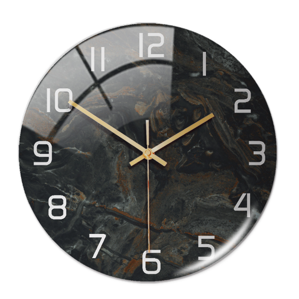 LuxeMarble | Moderne marmeren wandklok – Stille kwartsklok