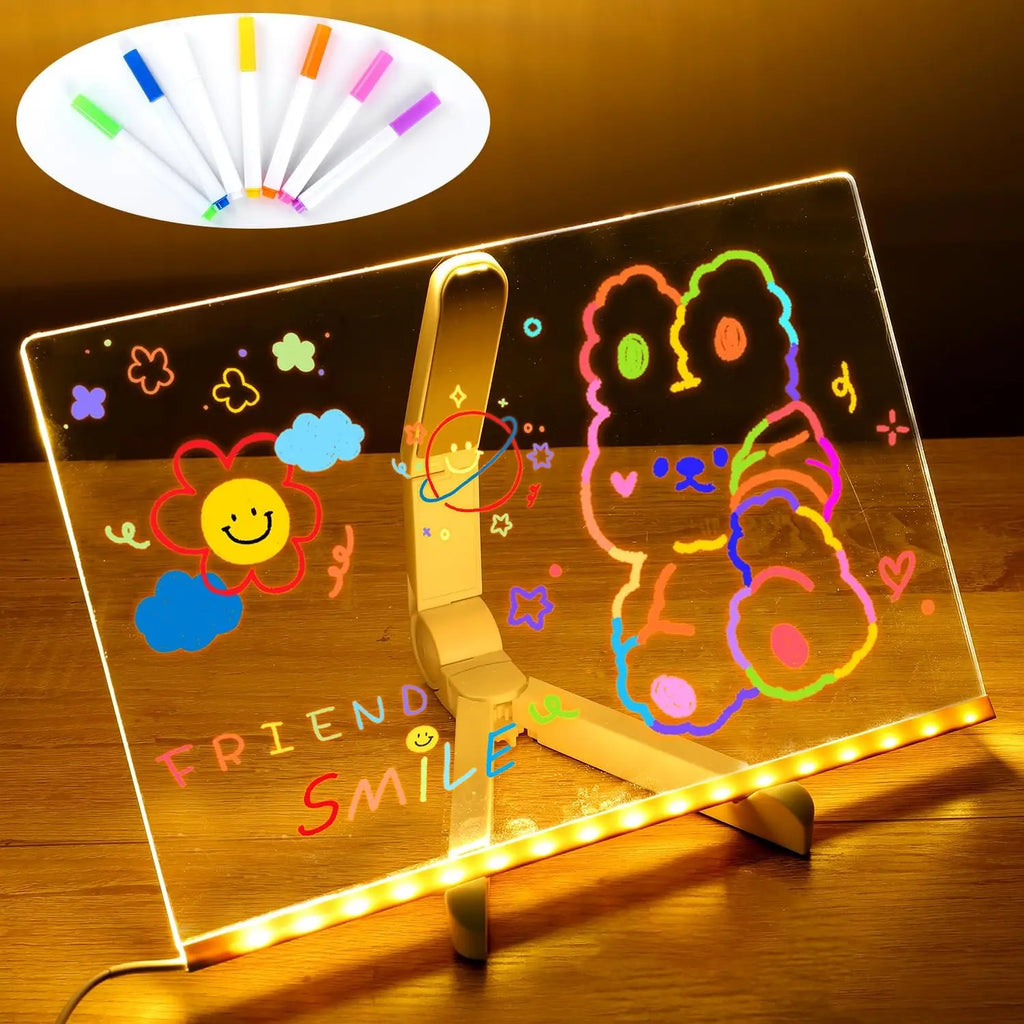 GlowSketch | Neon Schetsbord – LED Tekentablet, Glow Art Board voor Kinderen & Volwassenen