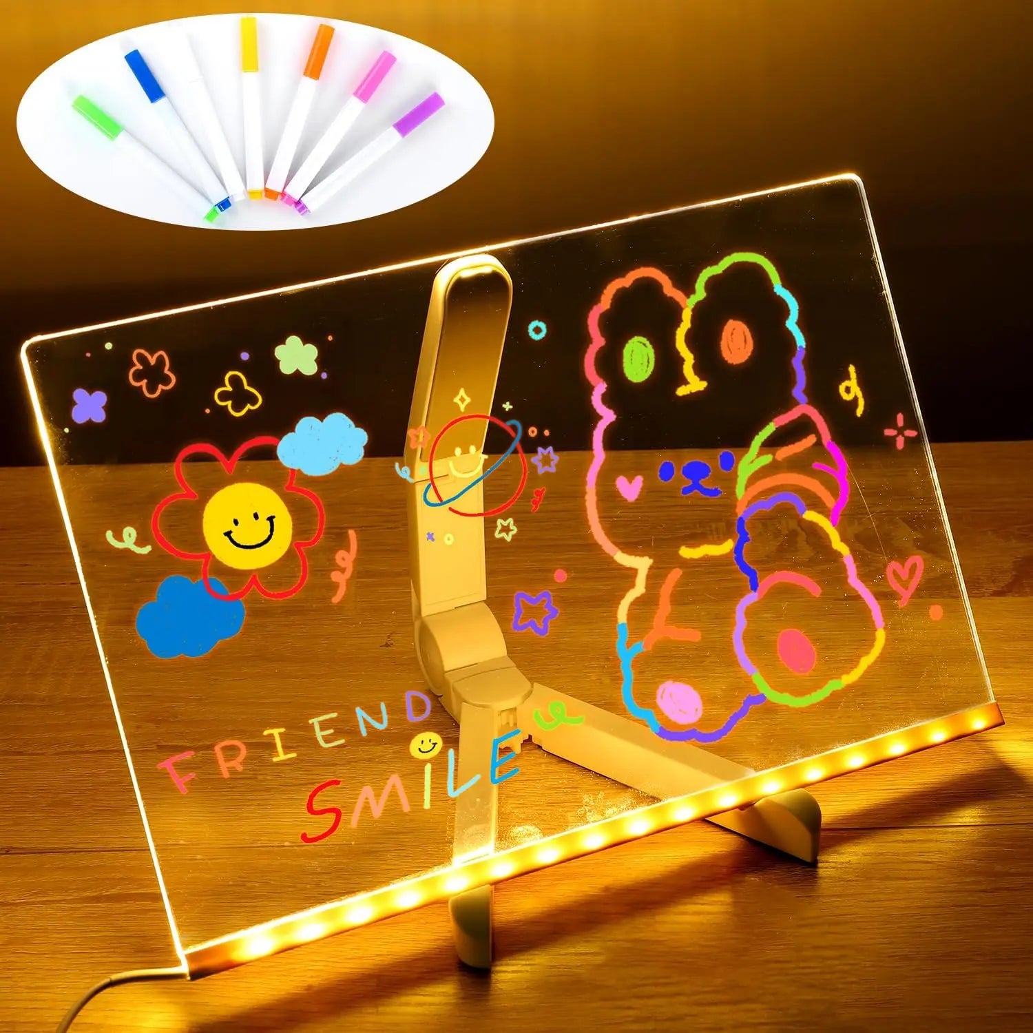 GlowSketch | Neon Schetsbord – LED Tekentablet, Glow Art Board voor Kinderen & Volwassenen