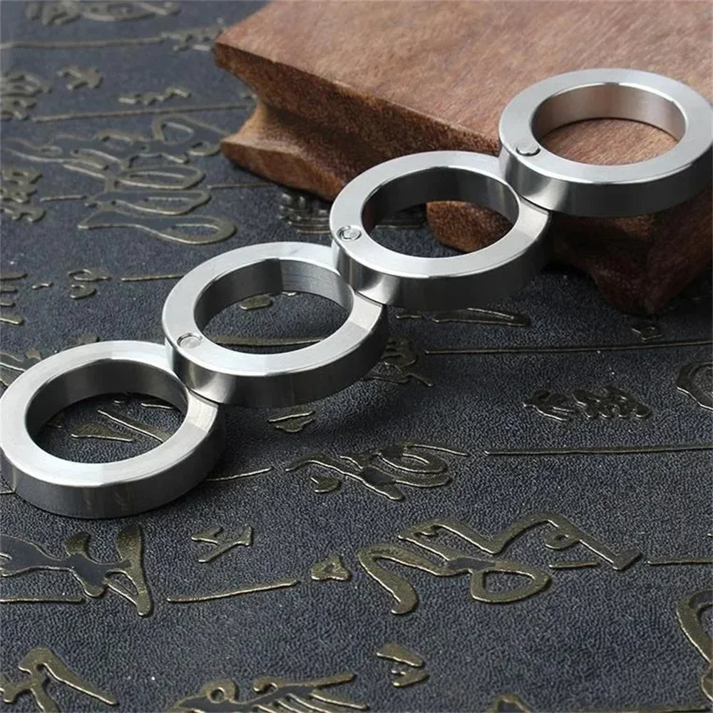 RingArmor | Roestvrijstalen zelfverdedigingsring - draaibaar, opvouwbaar, tactische bescherming