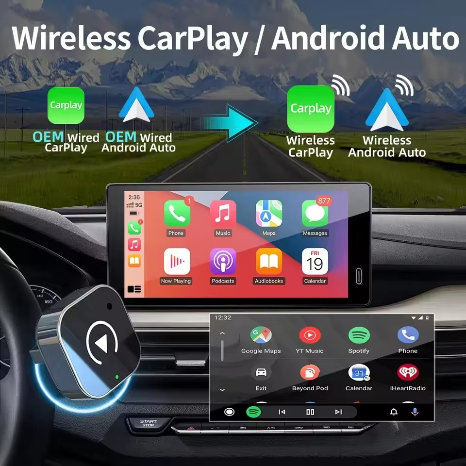 PlayGo | Mini draadloze CarPlay-adapter - Plug & Play, iPhone-compatibel, Bluetooth & USB