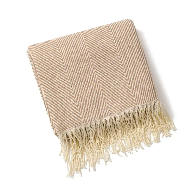 ChicWeave | Streepjesdeken – Zachte, knusse deken voor op de bank of sofa, lichtgewicht decoratieve deken
