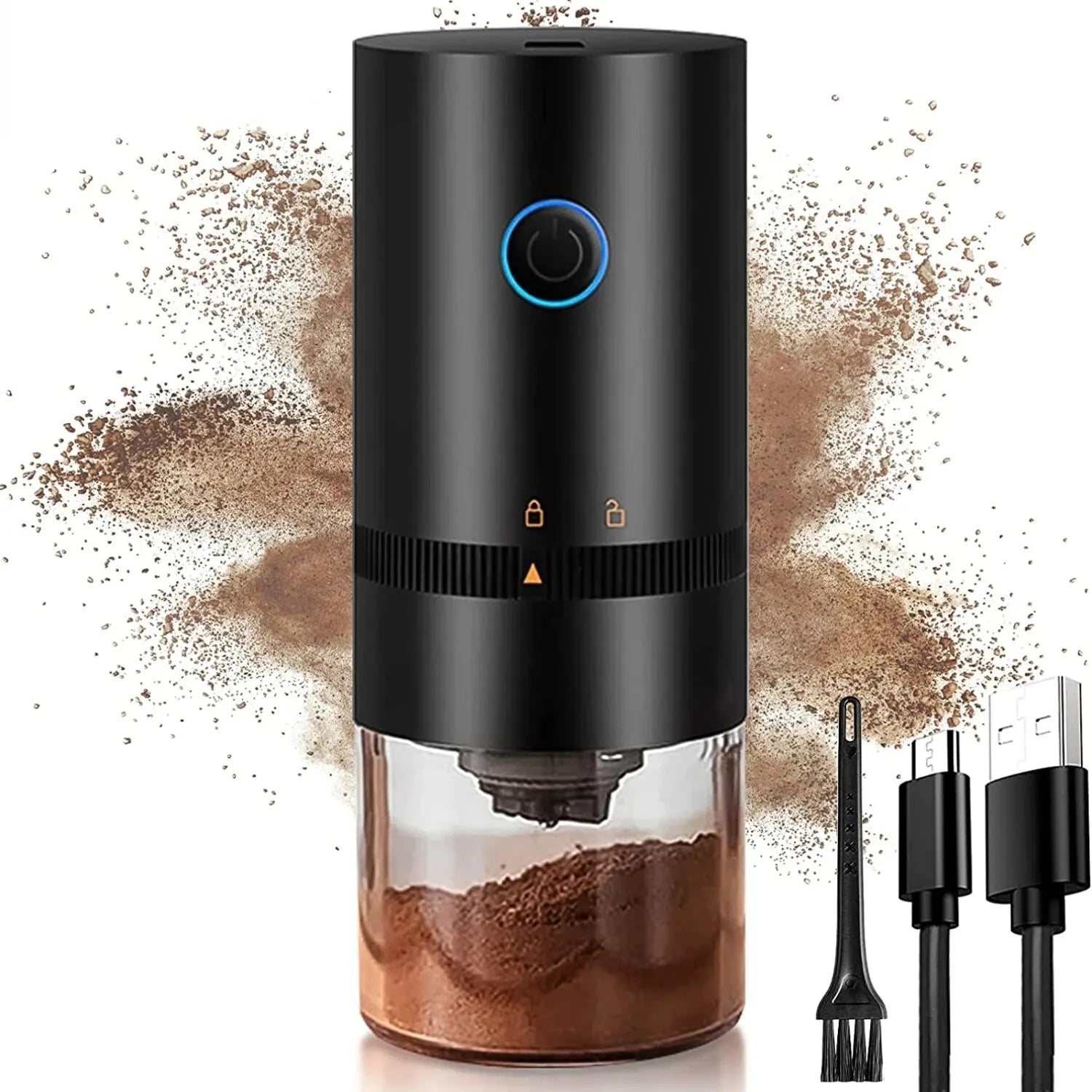 GrindGo | Draagbare elektrische koffiemolen - Compacte bonenmolen voor thuis & op reis