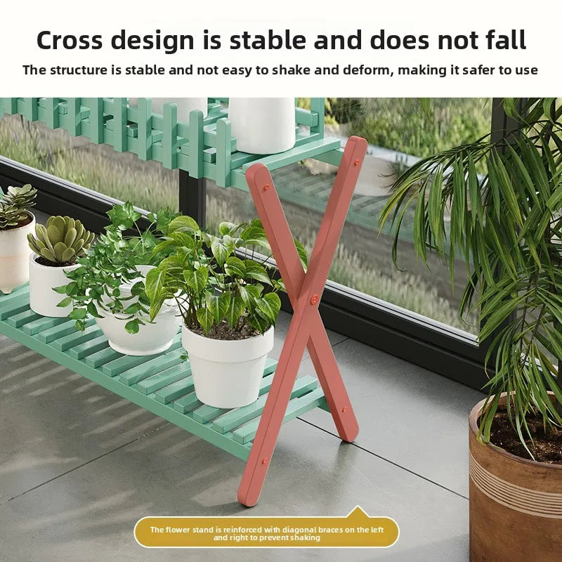 EcoTrellis | Bamboo VerdeShelf plantenstandaard met twee niveaus en latwerk