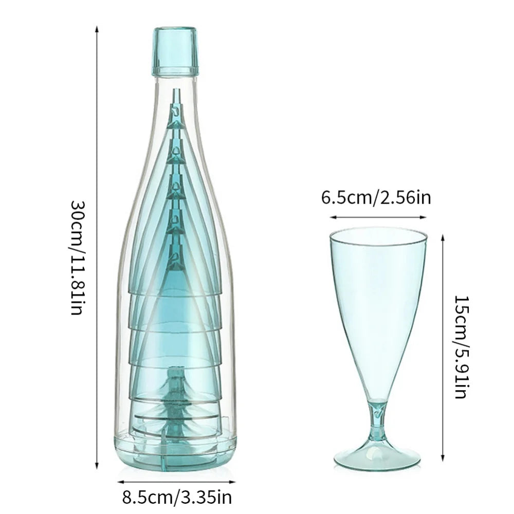 SipMate | Draagbare reis wijnglas- en wijnflessenset - compacte, lekvrije reisaccessoires