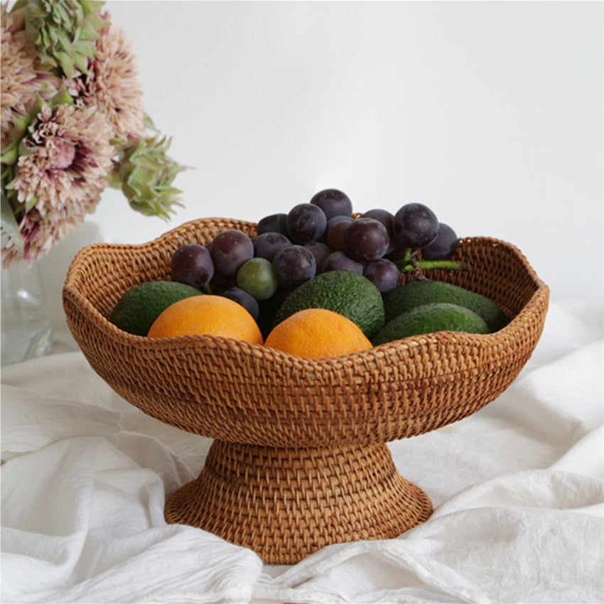 BohoBowl | Rustiek Rotan Fruitmanden Decoratieve Opbergkommen