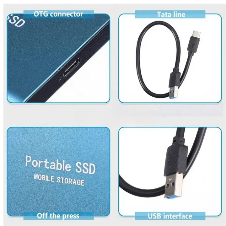 HyperDisk | 2 TB draagbare SSD – Snelle externe harde schijf, schokbestendig, voor pc en laptop