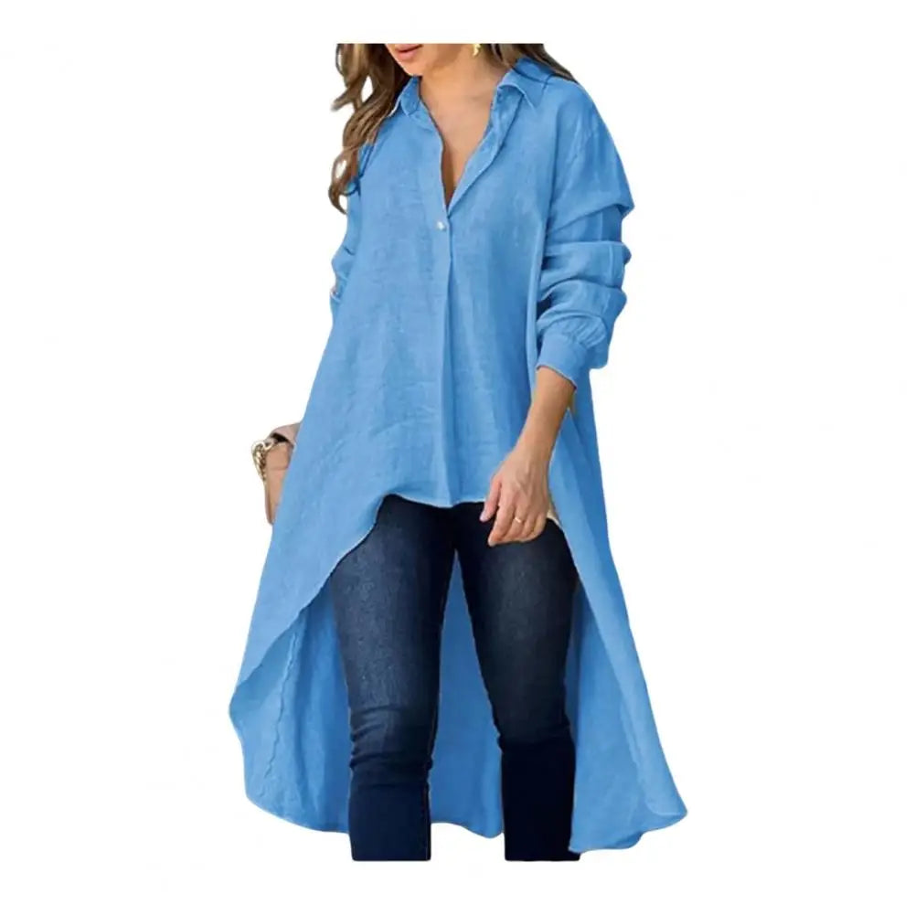 Cerys | Elegante damesblouse met lange mouwen – Casual blouse met kraag en knopen
