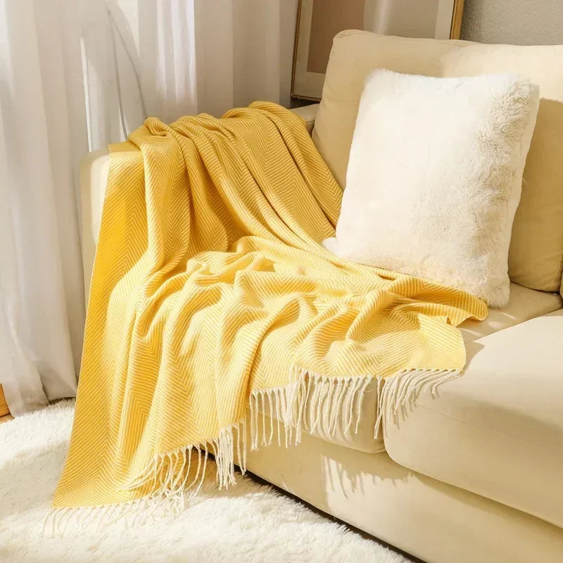 ChicWeave | Streepjesdeken – Zachte, knusse deken voor op de bank of sofa, lichtgewicht decoratieve deken
