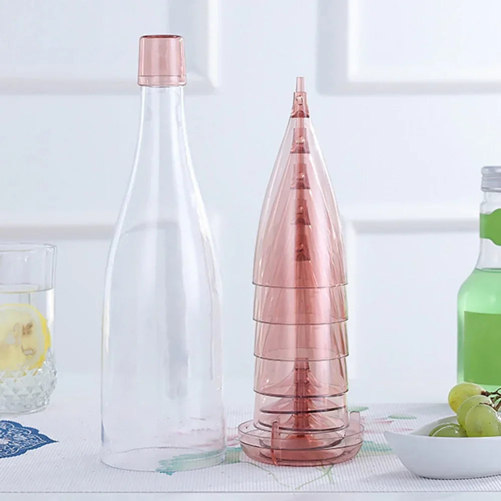SipMate | Draagbare reis wijnglas- en wijnflessenset - compacte, lekvrije reisaccessoires
