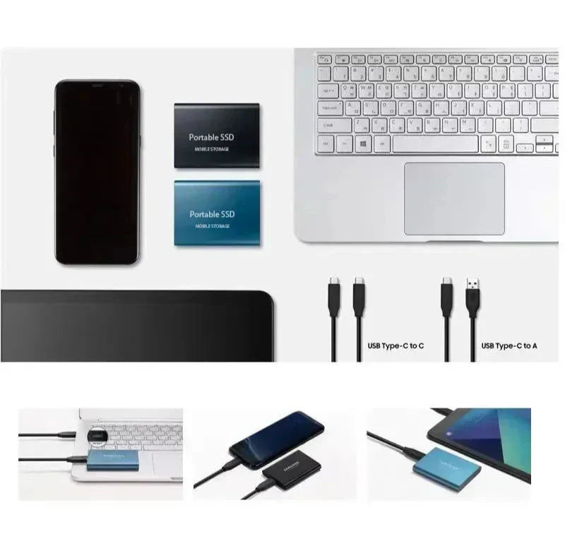 HyperDisk | 2 TB draagbare SSD – Snelle externe harde schijf, schokbestendig, voor pc en laptop