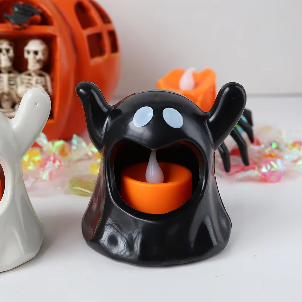 SpookGlow | LED-spooklicht – Halloween-decoratie, zwart-wit, werkt op batterijen