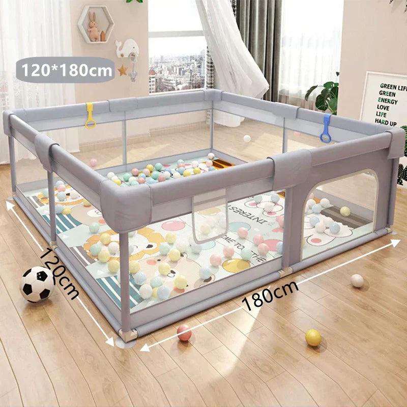 KiddoSpace | Grote box voor baby's en peuters – Veilige speelruimte voor binnen en buiten met zachte panelen