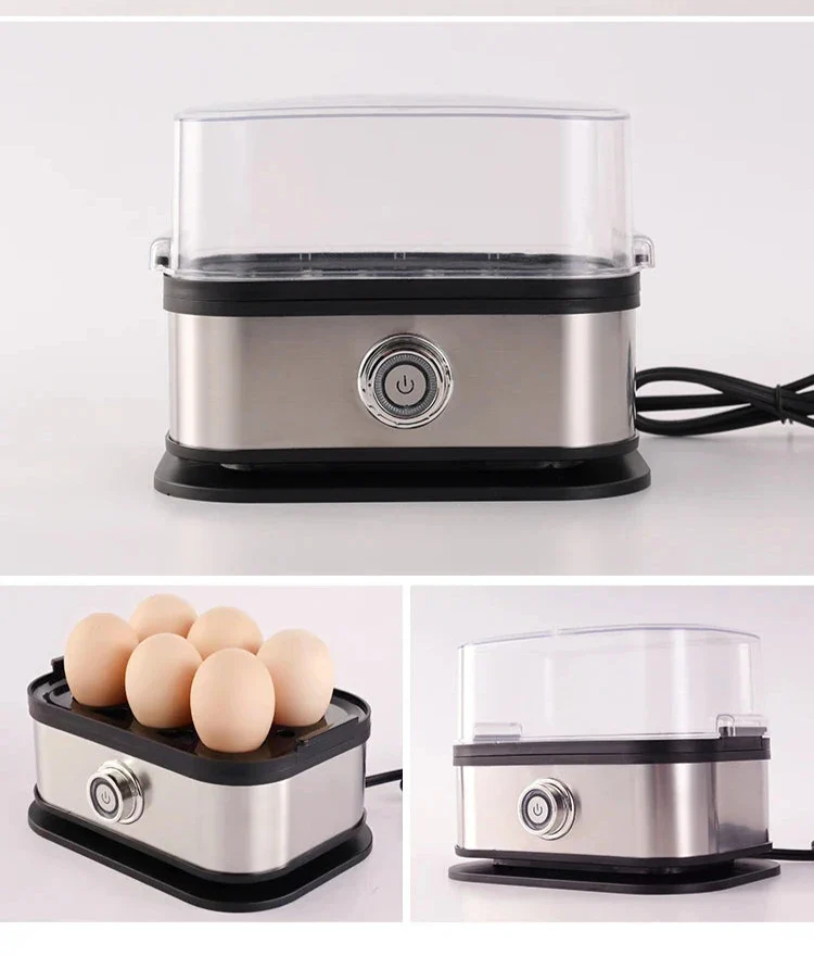 BoilBox | Automatische elektrische eierstoompan – capaciteit voor 6 eieren, roestvrijstalen keukenapparaat