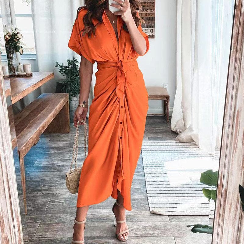 Haliara |Dames Luxe Maxi Wikkeljurk – Elegante Zwierige Wikkeljurk