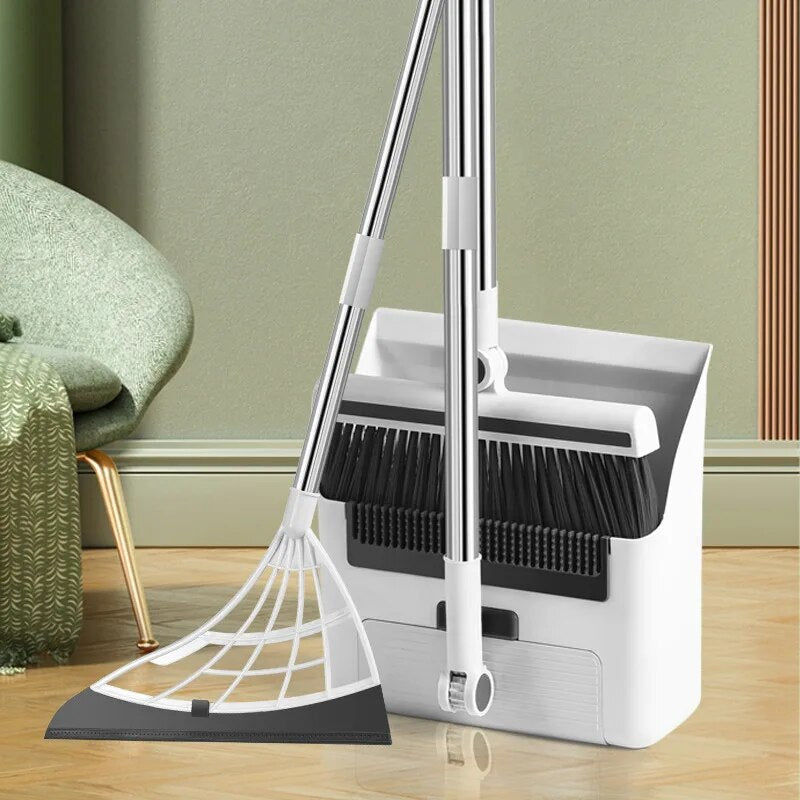 CleanTrio | 3-in-1 ruimtebesparende schoonmaakborstelset - compacte, multifunctionele schoonmaakborstels voor thuis