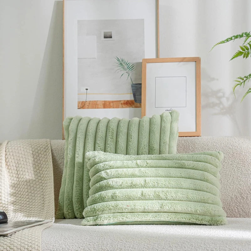 Puffique | Decoratieve pluizige kussensloop - Zachte kussenhoes van imitatiebont voor bank, bank, bed
