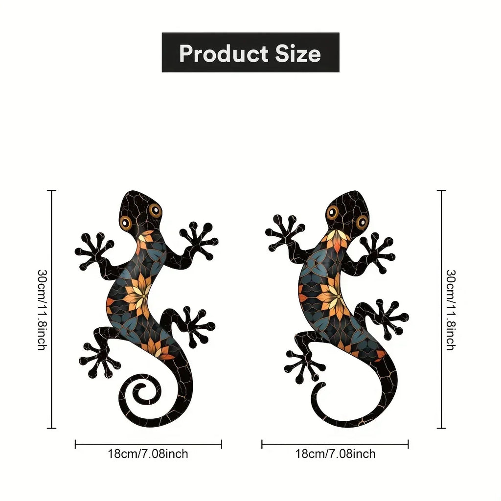 GeckoArt | Mozaïek Gecko Wanddecoratie – Metalen Tuin- & Binnenwandkunst