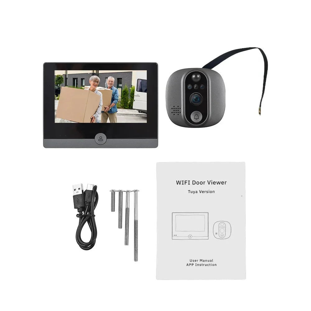 VizioBell | WiFi Deurbel Camera met 120° Hoek, Nachtzicht & Twee-Weg Audio - Slimme Veiligheid voor Thuis