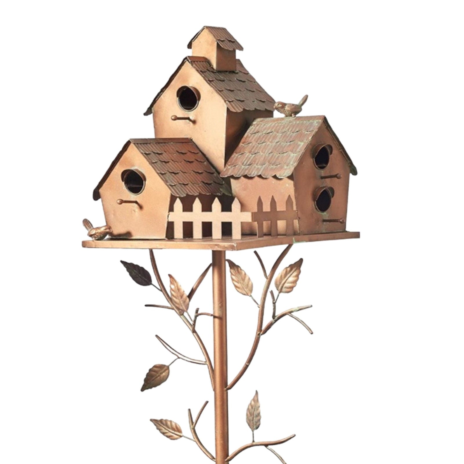 Nestique | Decoratieve metalen vogelhuisje tuinpaal - Handgemaakt Outdoor Tuin Vogelhuis Ornament