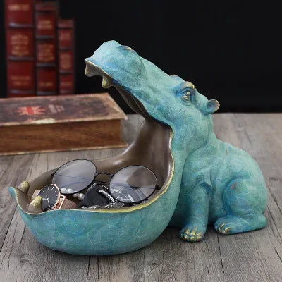 Stashopotamus | Nijlpaard Opbergfiguur - Decoratieve Nijlpaard Organiser voor Sleutels, Munten & Snuisterijen