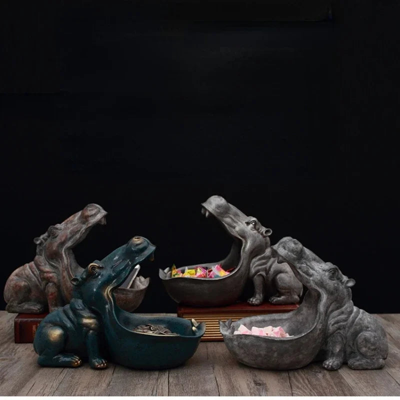 Stashopotamus | Nijlpaard Opbergfiguur - Decoratieve Nijlpaard Organiser voor Sleutels, Munten & Snuisterijen