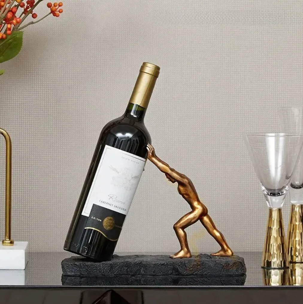 VinoBase | Creatieve Premium Wijnfleshouder - Elegant Metalen Rek - Luxe woondecoratie