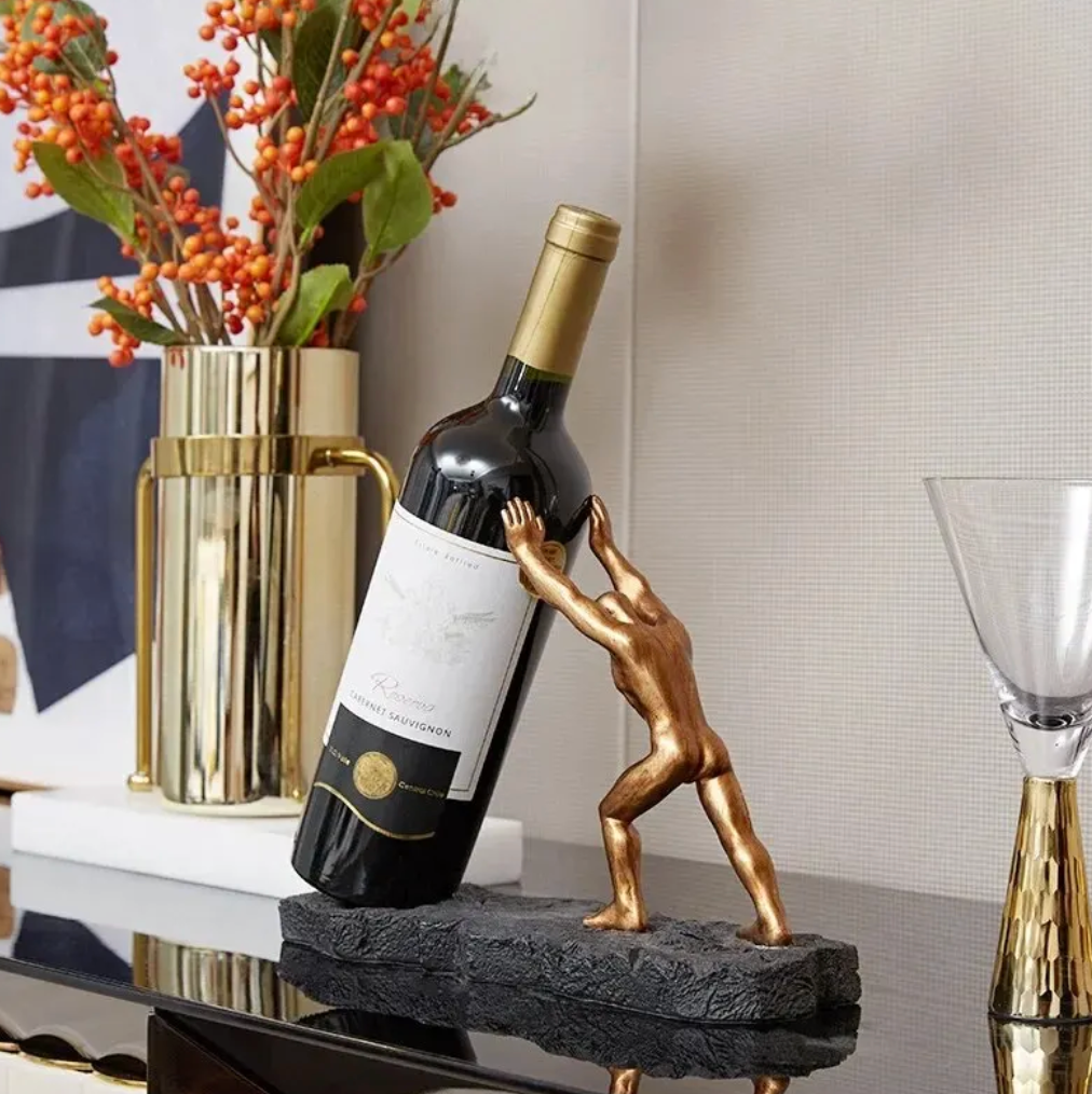 VinoBase | Creatieve Premium Wijnfleshouder - Elegant Metalen Rek - Luxe woondecoratie