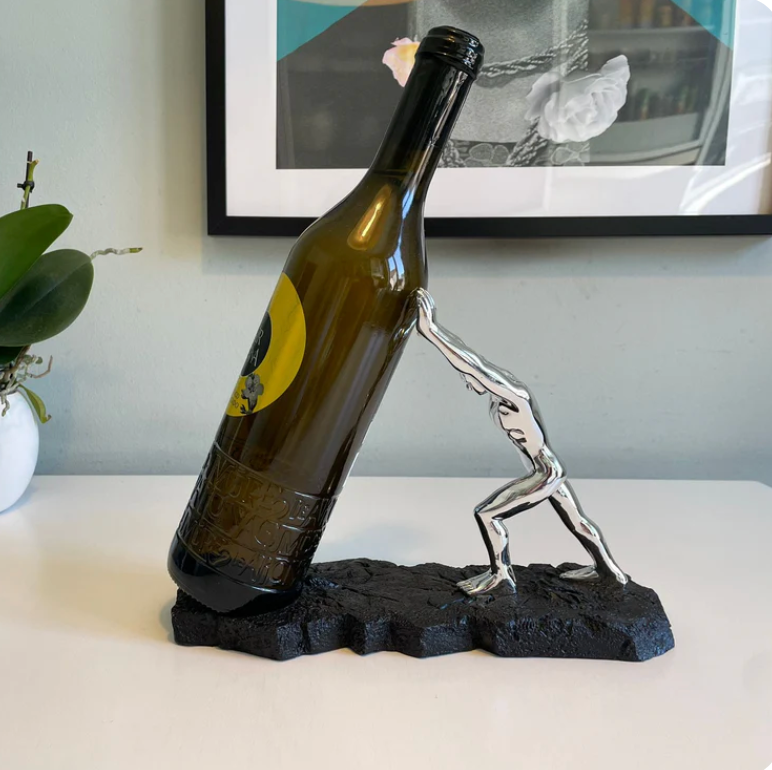 VinoBase | Creatieve Premium Wijnfleshouder - Elegant Metalen Rek - Luxe woondecoratie
