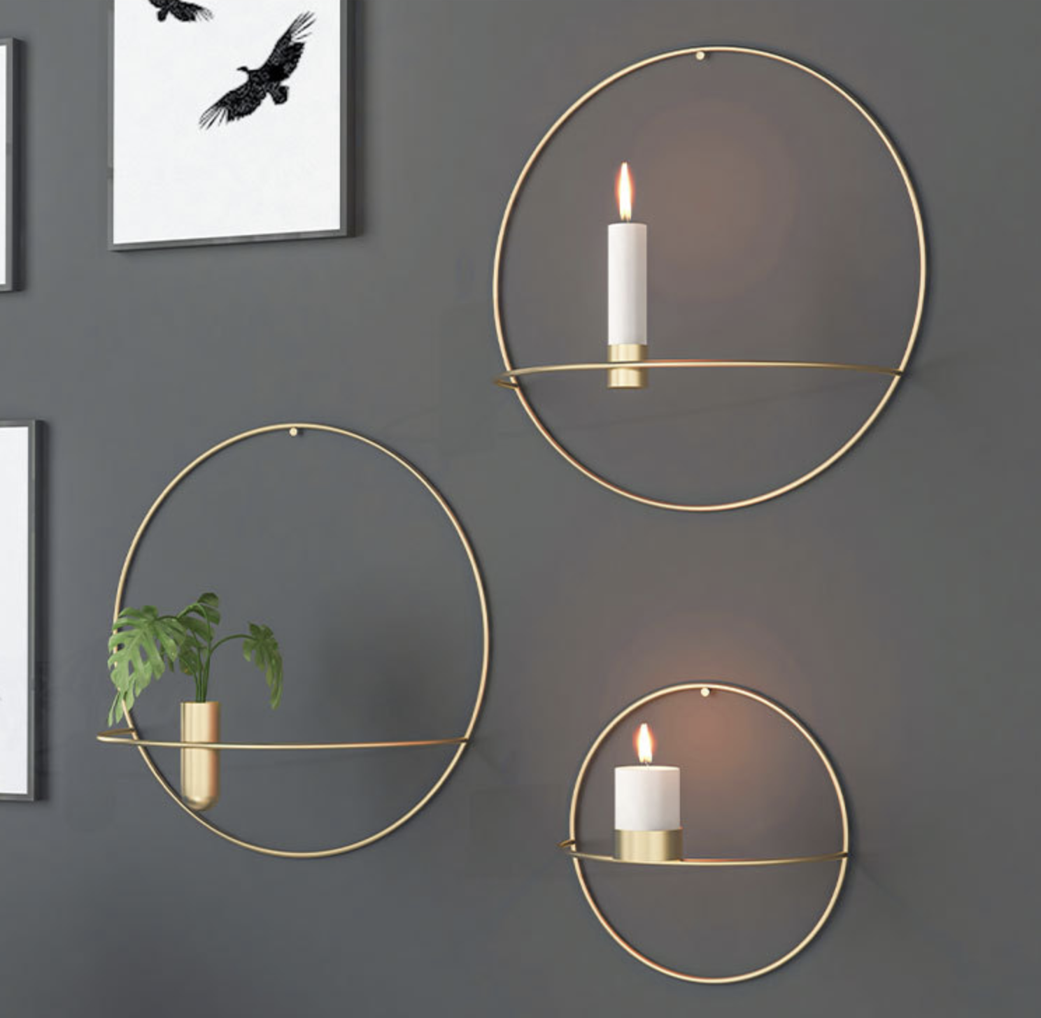 FrameLume | Creatieve metalen wandkaarsenhouder en vaas – moderne woondecoratie
