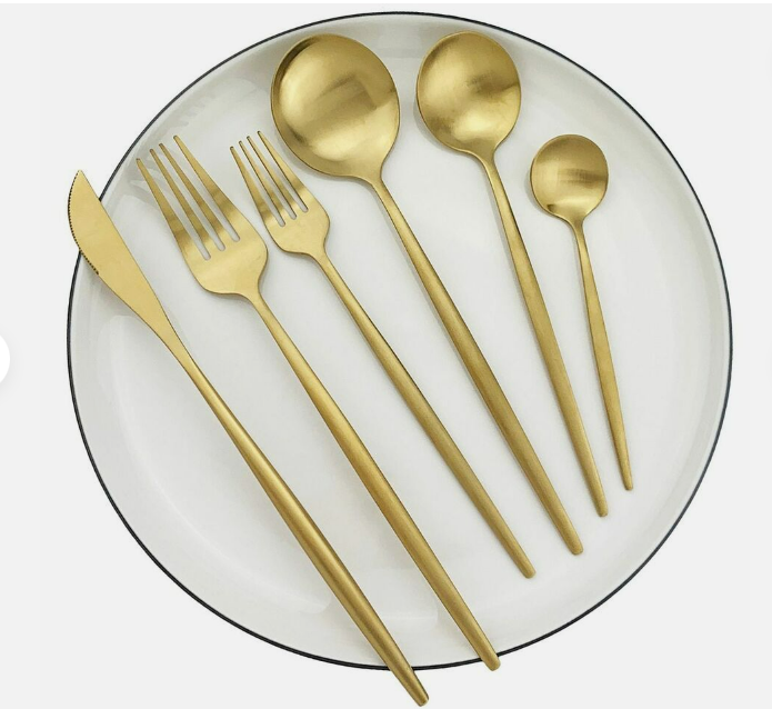Finix | Minimalistische bestekset van roestvrij staal - Modern bestek voor de eetkamer, elegant tafelgerei