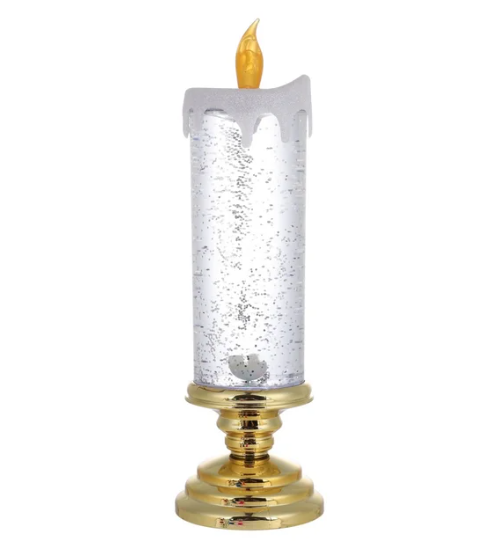 FlickerFrost | Decoratieve glitterkaarslamp – Sprankelende LED-woondecoratie, accent voor feestdagen en feestjes