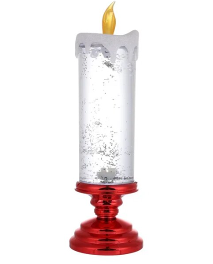 FlickerFrost | Decoratieve glitterkaarslamp – Sprankelende LED-woondecoratie, accent voor feestdagen en feestjes