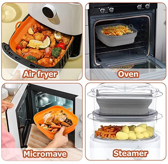FryForm | Flexibele siliconenpan voor heteluchtfriteuses – herbruikbaar, antiaanbaklaag en hittebestendig