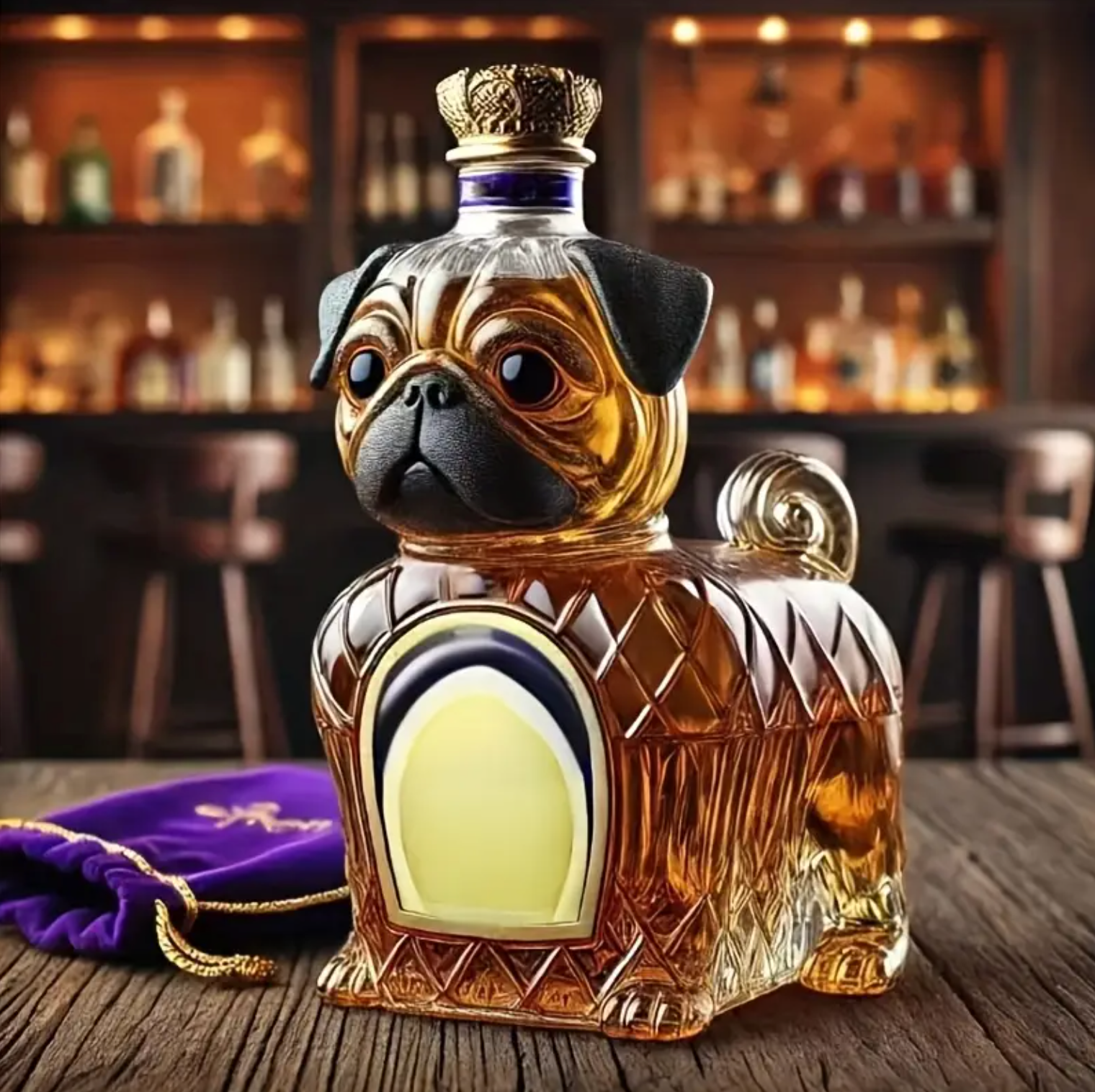 CanineCask | Whisky-karaf in de vorm van een hond – Creatieve glazen fles, uniek baraccessoire