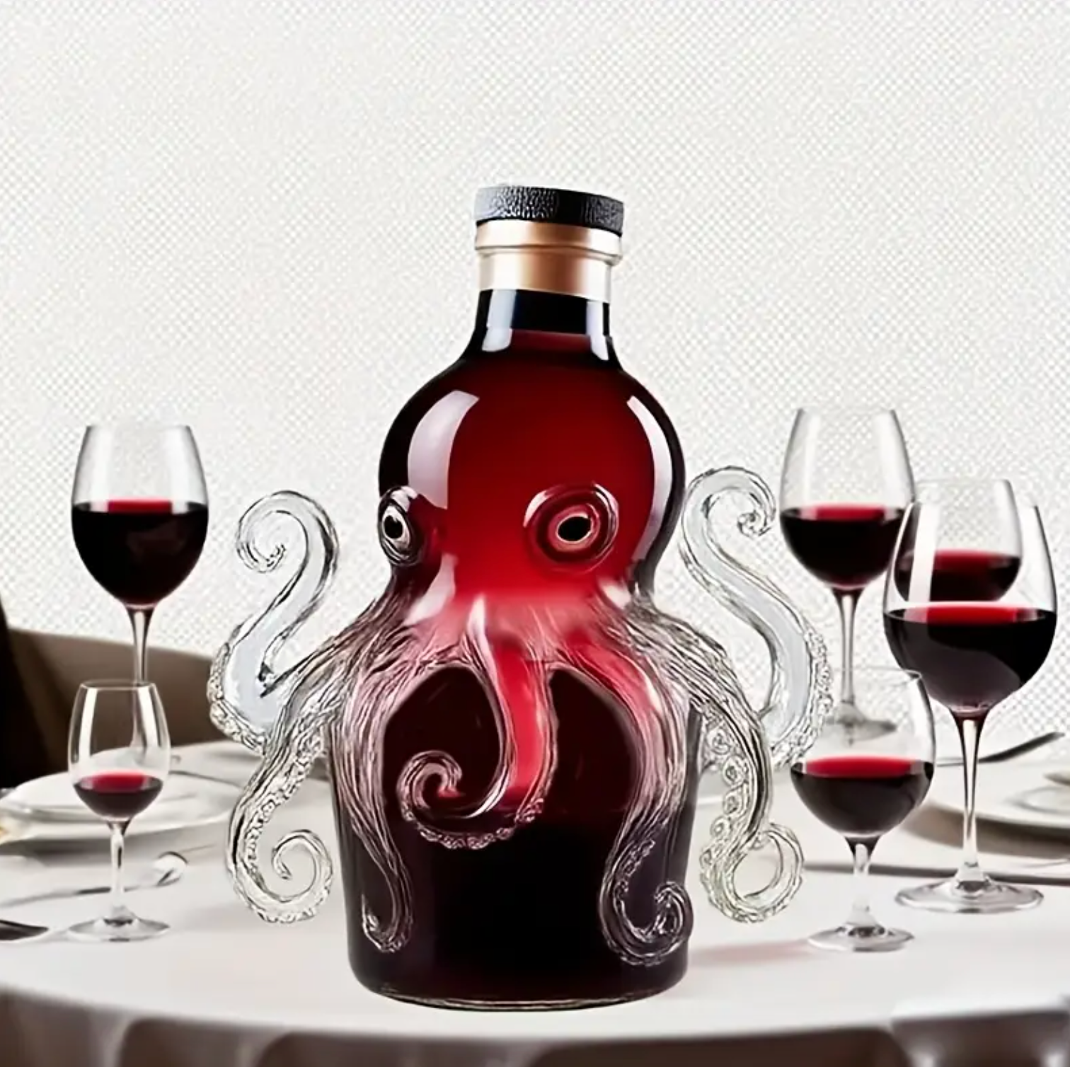 OctaVino | Octopus-wijnkaraf – Glazen karaf voor sterke drank, uniek decoratiestuk voor thuisbar en tafel